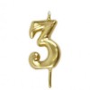 Vela Número 3 Dourado